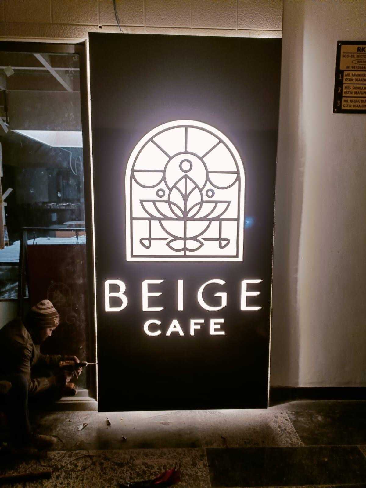 Beige Cafe - Modern LED Sign